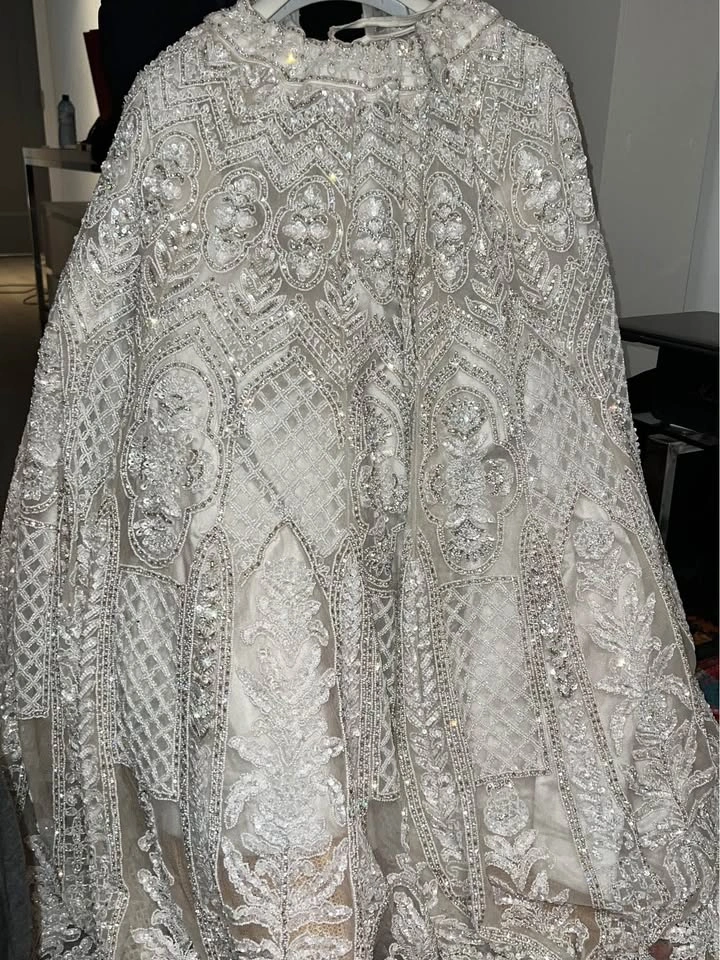 Pure White Hand-Beaded Bridal Lehenga - Indian Wedding Dress - photo 2