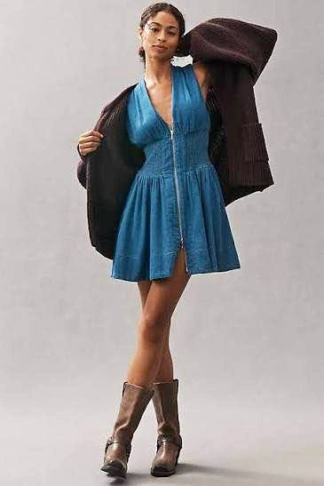 NWT Anthropologie The Tommie Dress Mini Denim