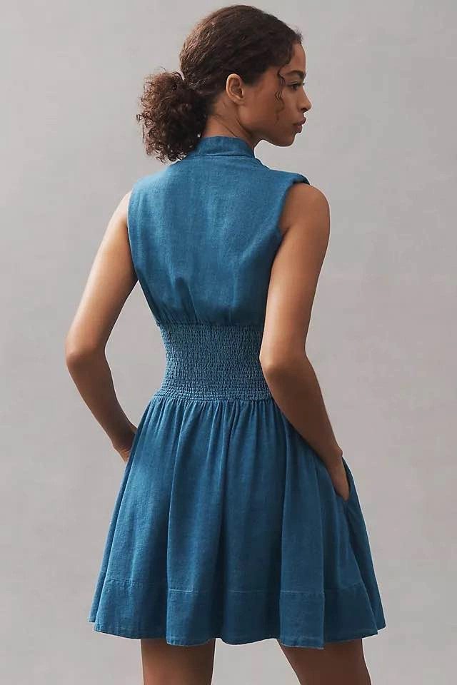 NWT Anthropologie The Tommie Dress Mini Denim - photo 3