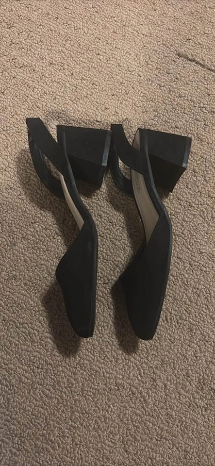 George Black Block Heel Slingback Pumps Size 8 - photo 2