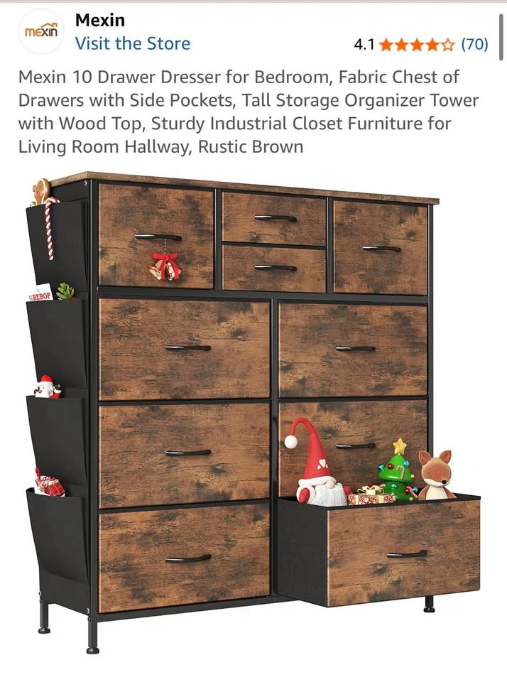 Rustic brown 10 draw dresser - photo 3