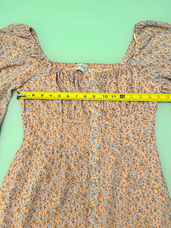 Princess Polly Pink Floral Mini Dress - Square Neck Buttons Cott - photo 4