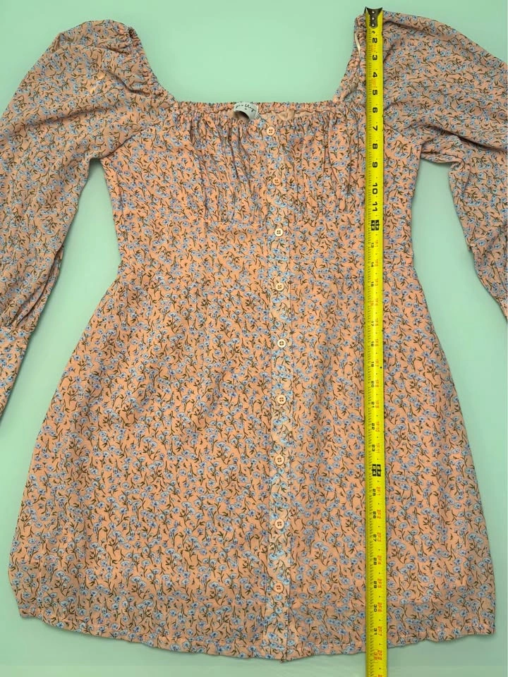 Princess Polly Pink Floral Mini Dress - Square Neck Buttons Cott - photo 5