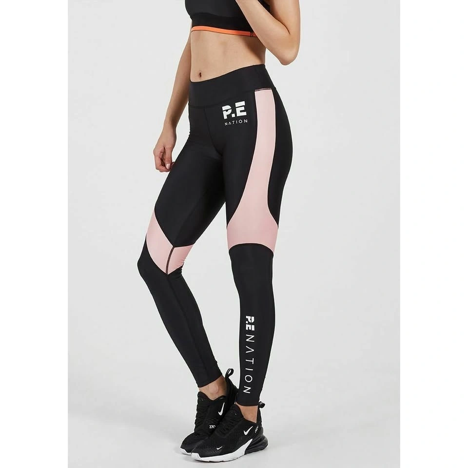 P.E NATION The Chasse Logo Black Salmon Color Leggings Yoga Pant - photo 2