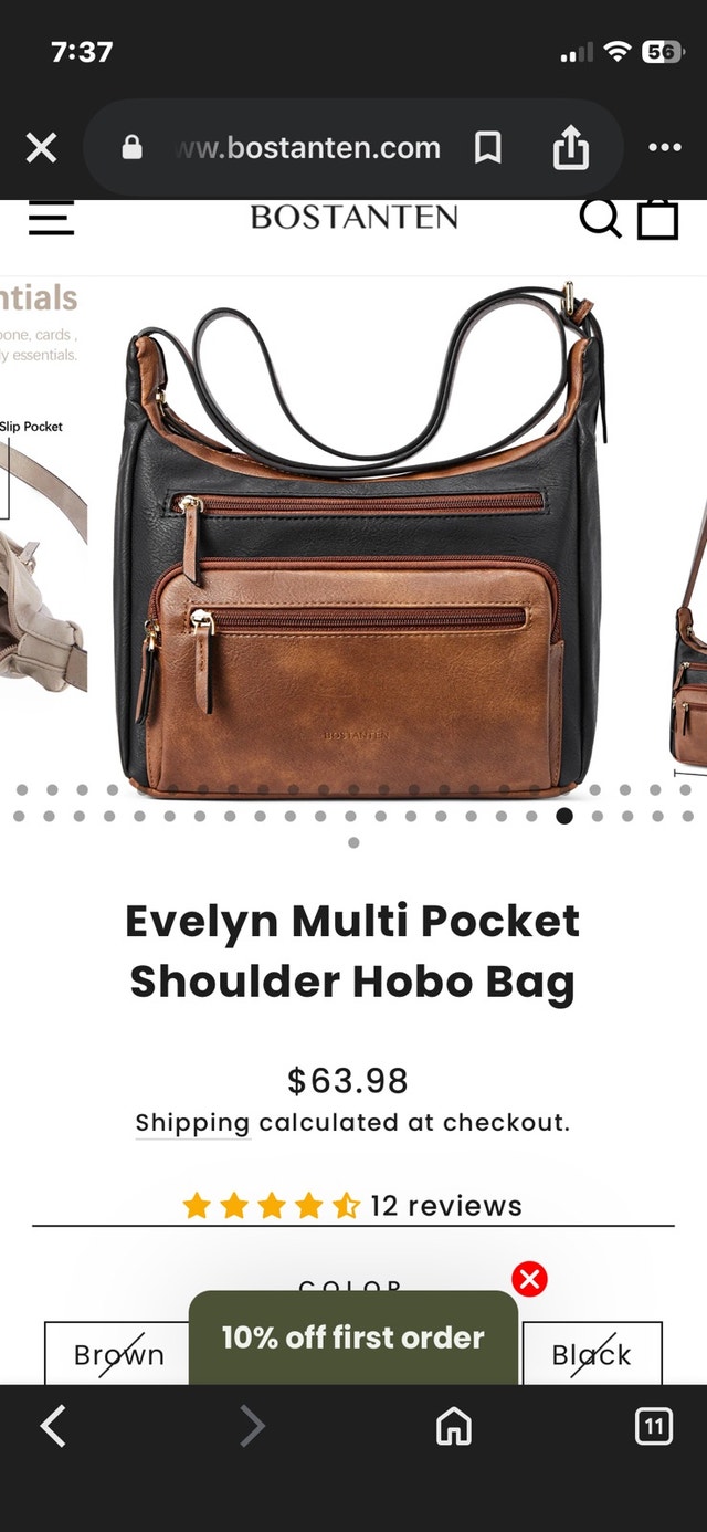 Bostanten Evelyn Multi Pocket Shoulder Hobo Bag