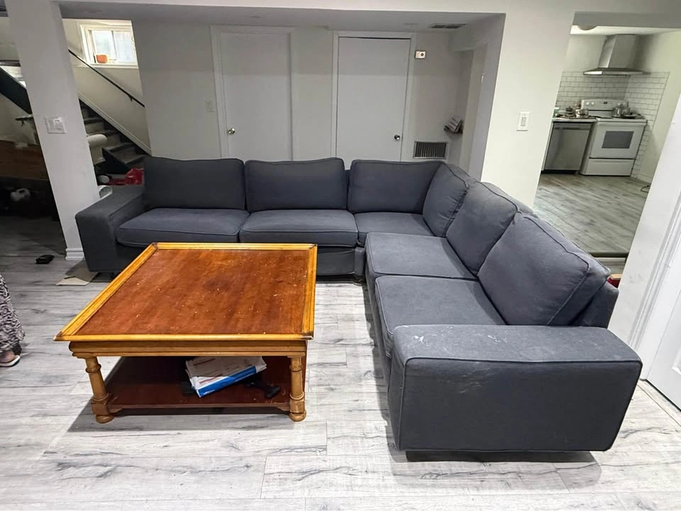 IKEA Dark Grey L-Shaped Sectional Sofa - photo 2