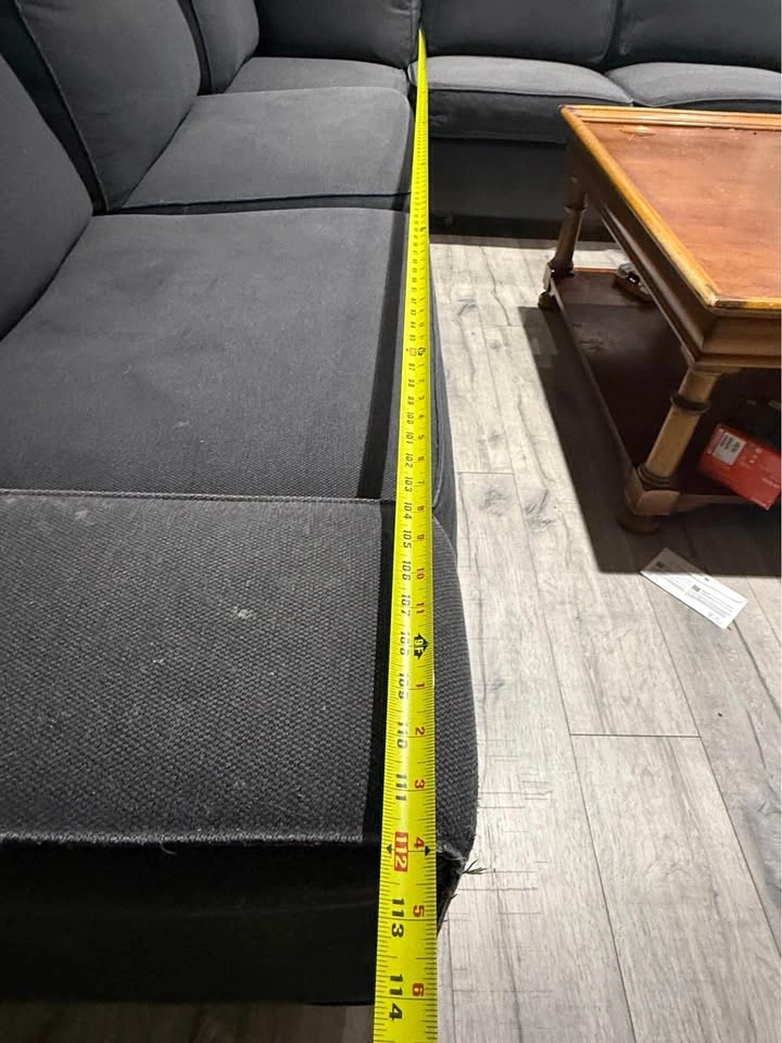 IKEA Dark Grey L-Shaped Sectional Sofa - photo 4