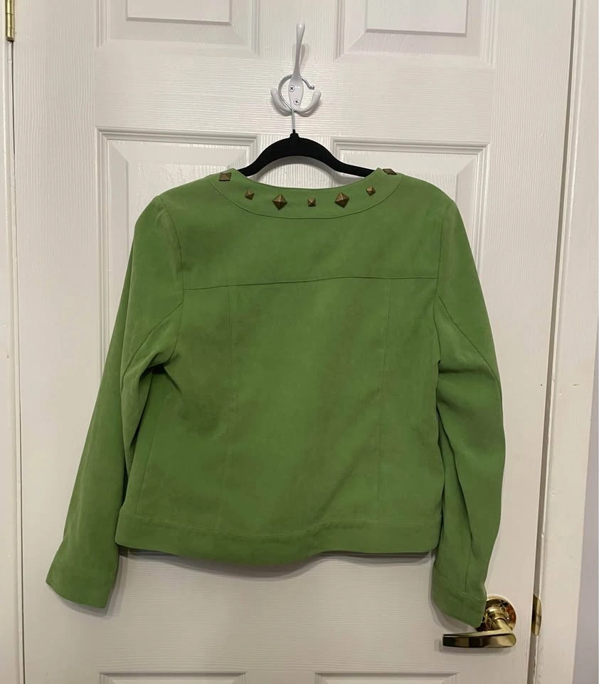Vintage Sagharbor Green Suede Jacket, M (petite) - photo 2