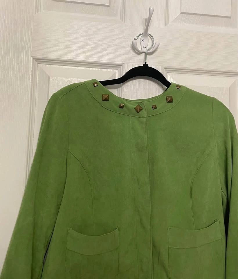 Vintage Sagharbor Green Suede Jacket, M (petite) - photo 4