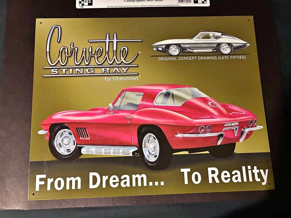 1964 Corvette Stingray Tin Plaque Sign