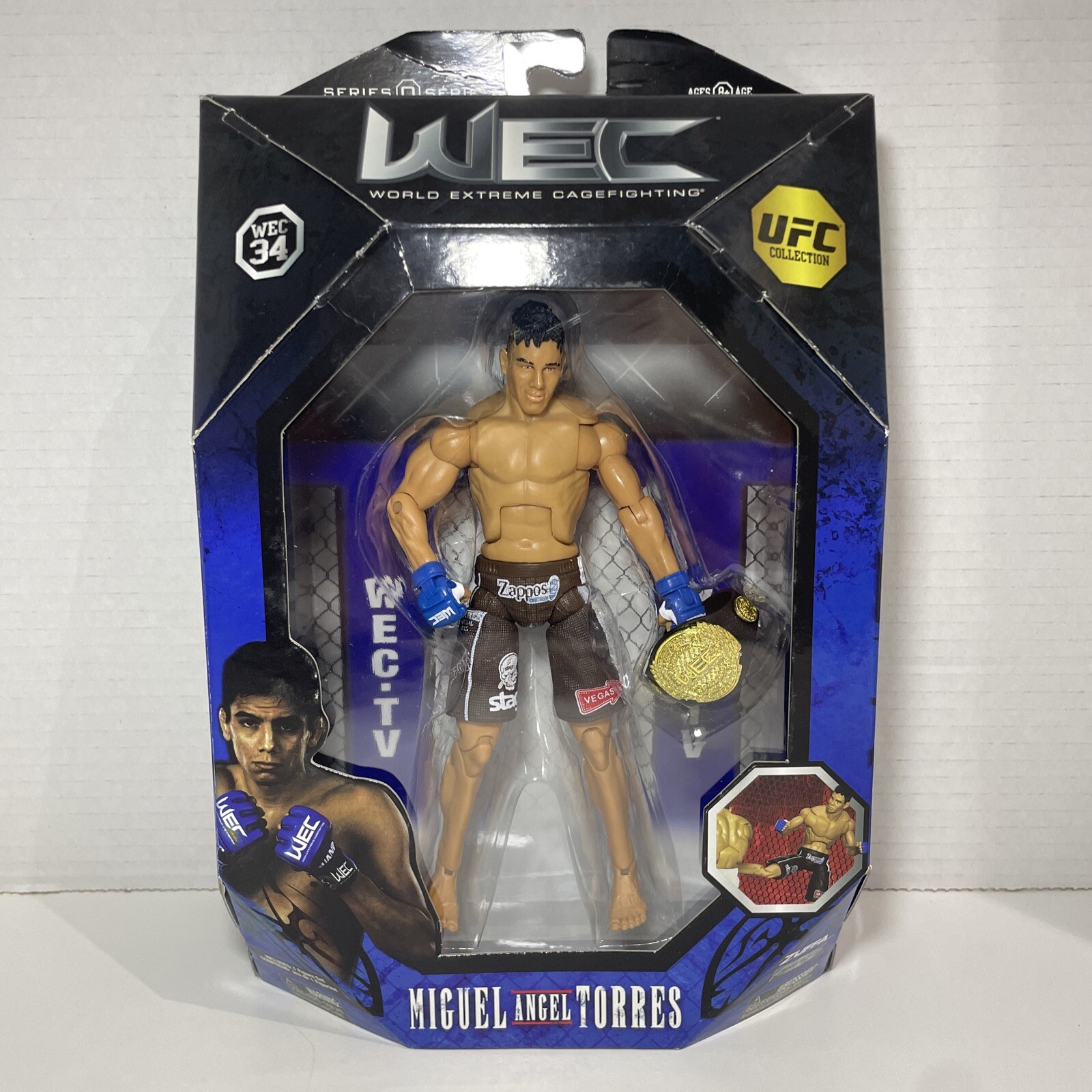 UFC WEC 34 Jakks Miguel Angel Torres Deluxe Action Figure w/ Bel