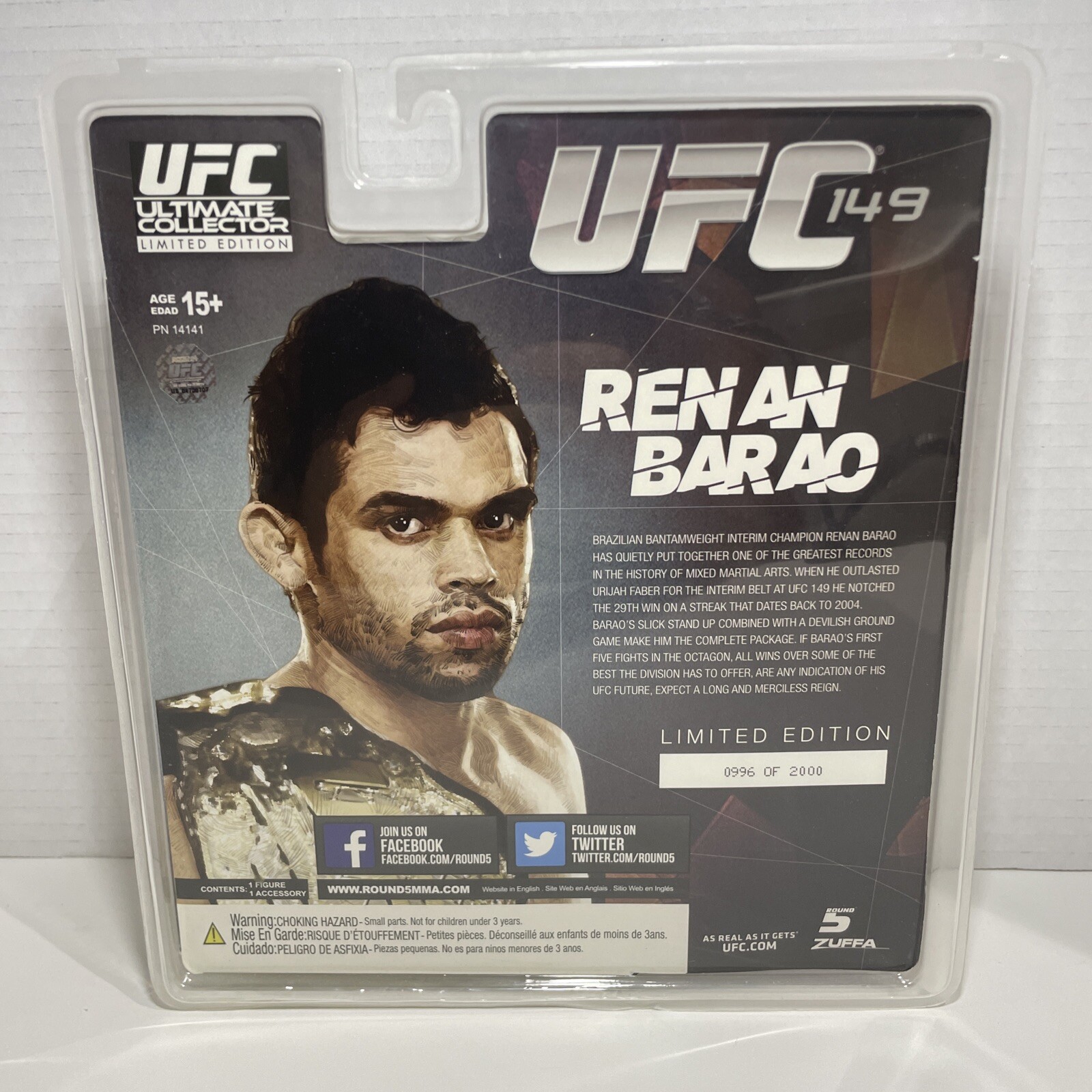 Round 5 Renan Barao UFC Ultimate Collector Limited Edition 996/2 - photo 5
