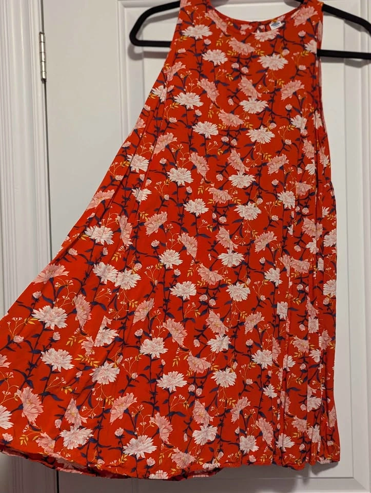 Old Navy Women’s Red Floral Sleeveless Sundress – Size Small Pet - photo 2