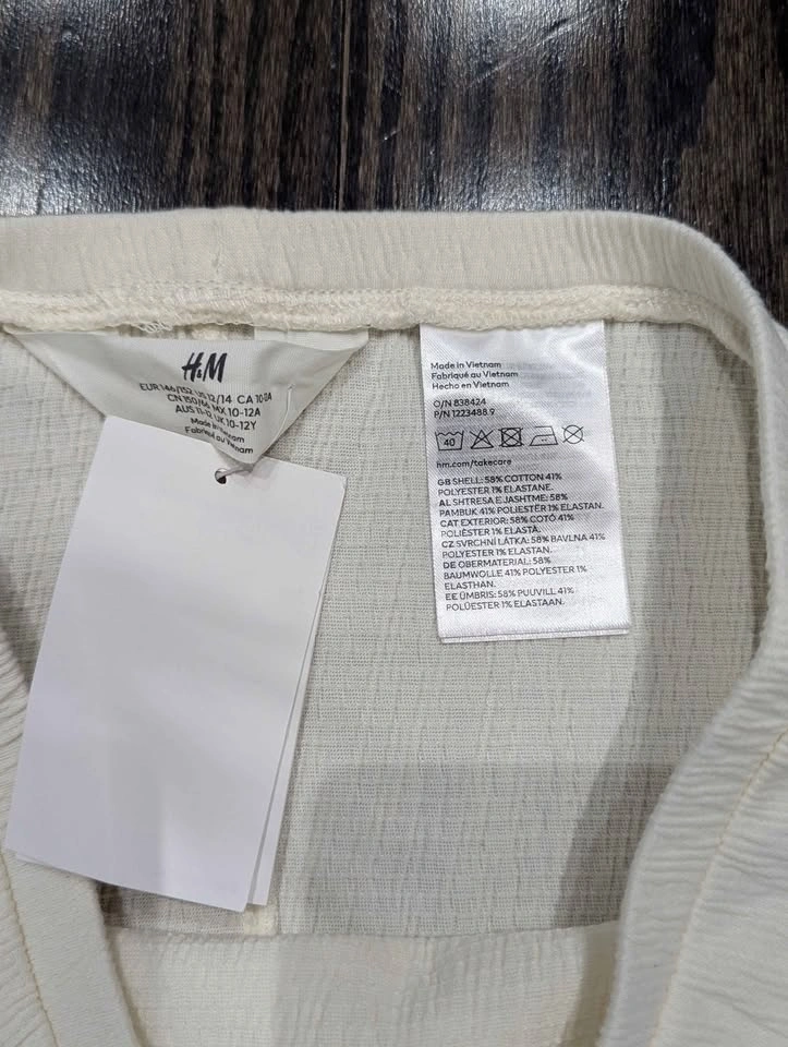 H&M Cream Ribbed Maxi Skirt – Size US 12/14 (EUR 146/152) ✨ NWT - photo 3