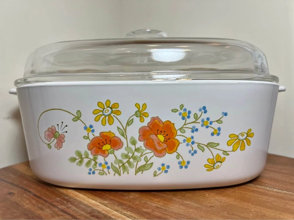 Corning Ware Wildflower 4-Qt Dutch Oven w/ Pyrex Lid