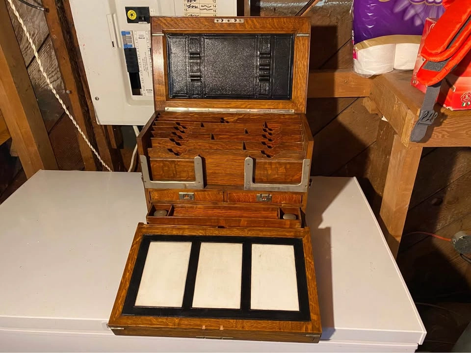 Antique Oak Filing Box - photo 2