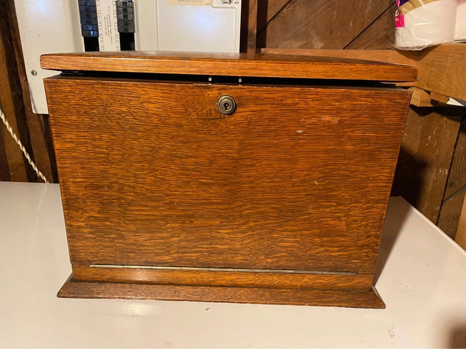Antique Oak Filing Box - photo 5