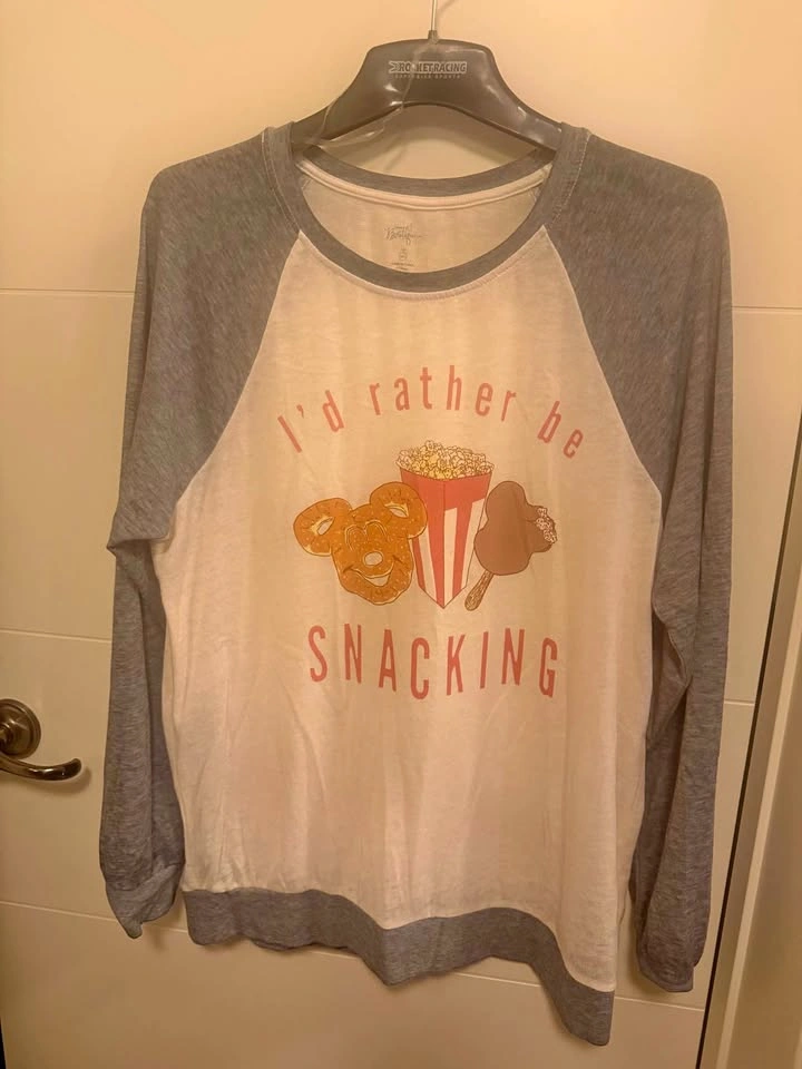 Disney Parks "I'd Rather be Snacking" Long Sleeve Shirt 2X