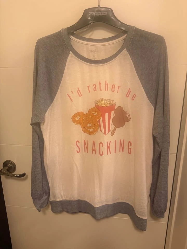 Disney Parks "I'd Rather be Snacking" Long Sleeve Shirt 2X - photo 2