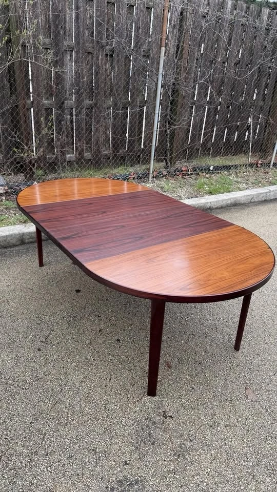Vintage Danish Modern Expandable Oval Dining Table - photo 2