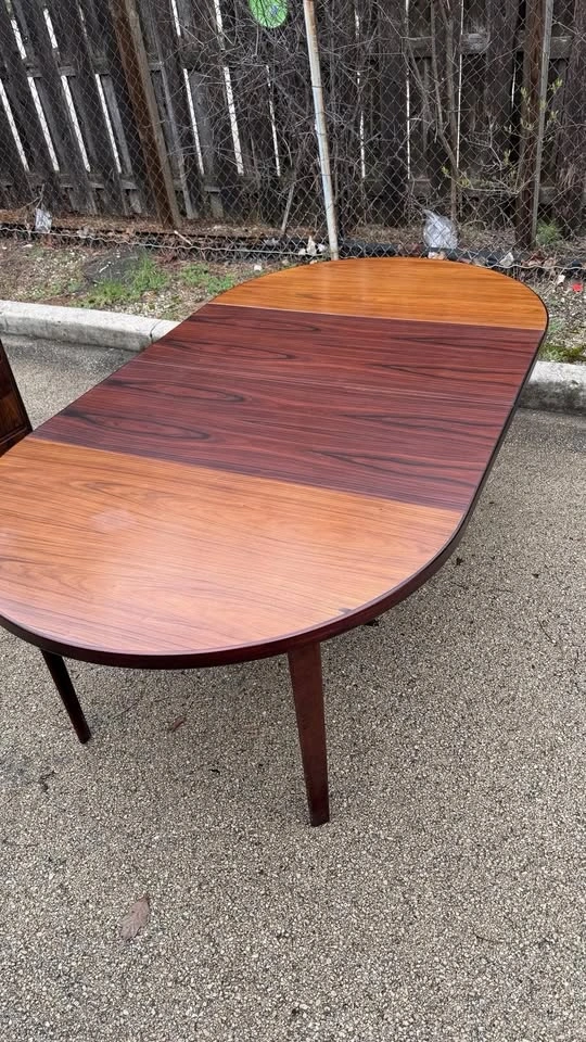 Vintage Danish Modern Expandable Oval Dining Table - photo 5