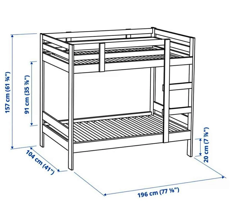 Bunk Bed Frame - Pine, Twin Size