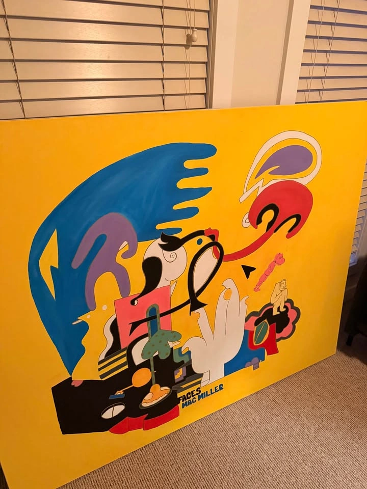 Mac Miller Faces Acrylic Painting - photo 2