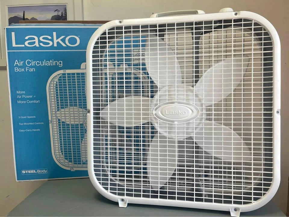 Lasko Box Fan – Powerful Airflow, Premium Build