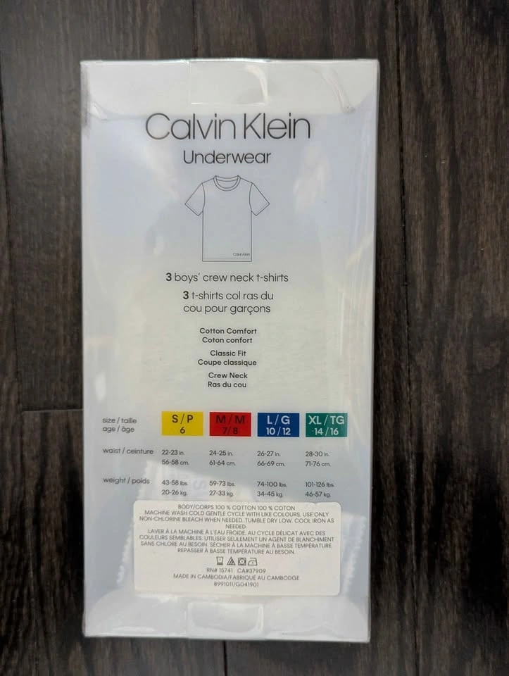 Calvin Klein Boys 3-Pack Crew Neck T-Shirts – Size L (10/12) NWT - photo 2