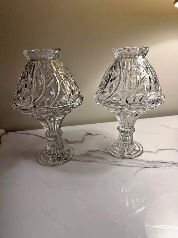 Vintage Fifth Avenue Crystal Germany Fairy Glass Candle Holder