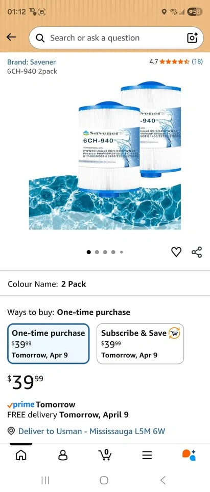 Pool / Hot Tub Filter Cartridge (2 Pack) – NEW - photo 2