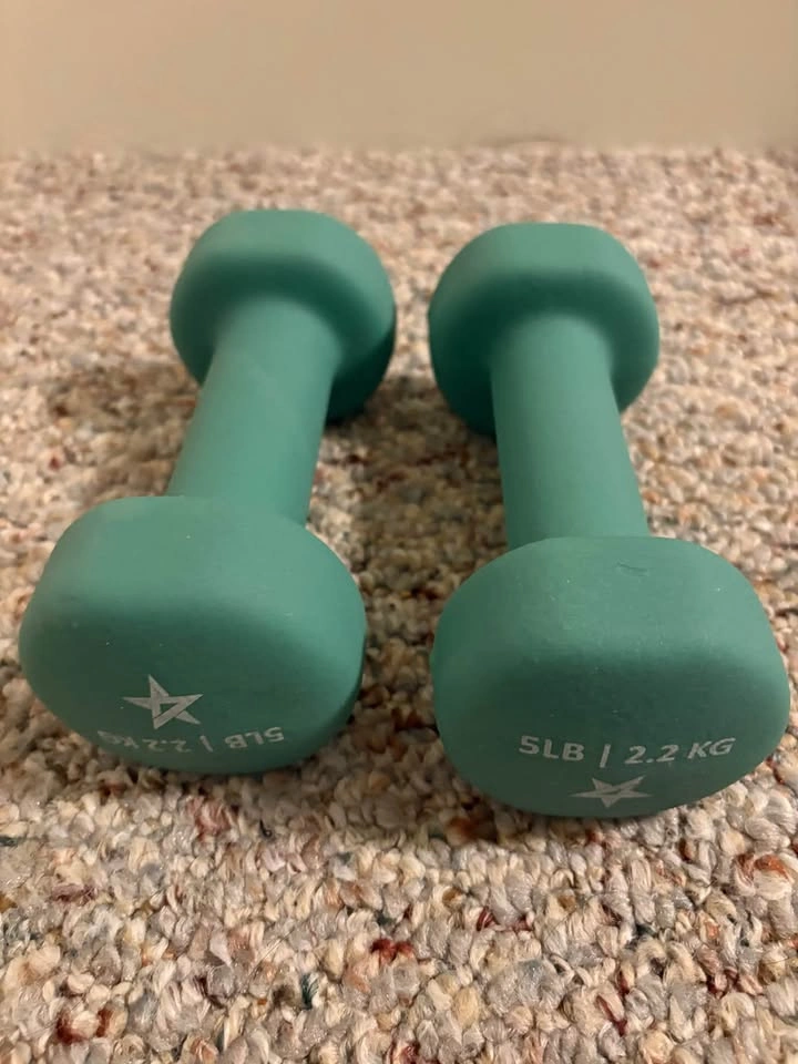 5lbs Neoprene Dumbbells (pair) - Anti Roll & Anti Slip - photo 2