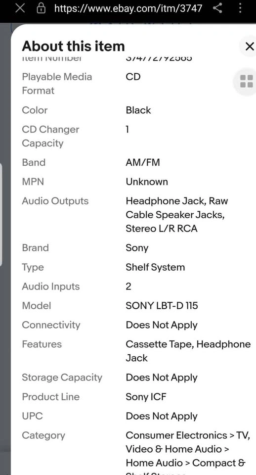Sony LBT-D115 Compact Hi-Fi Stereo System - photo 4