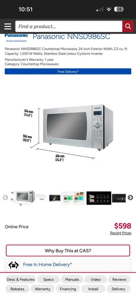 Panasonic The Genius Prestige Microwave - photo 4
