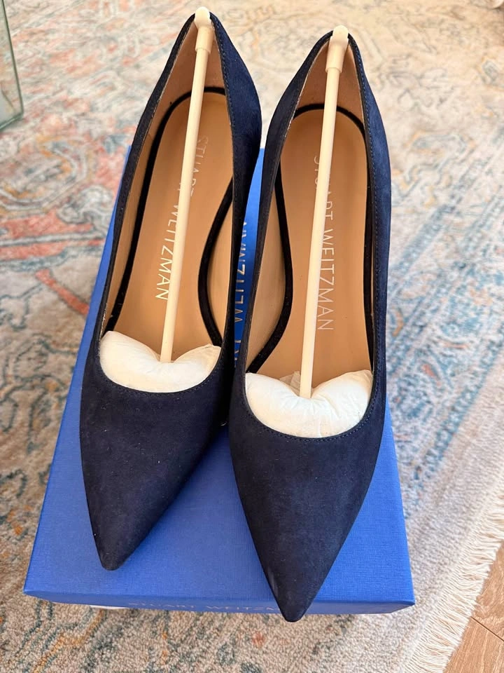 Stuart Weitzman Linsi 75 Block Pump Navy