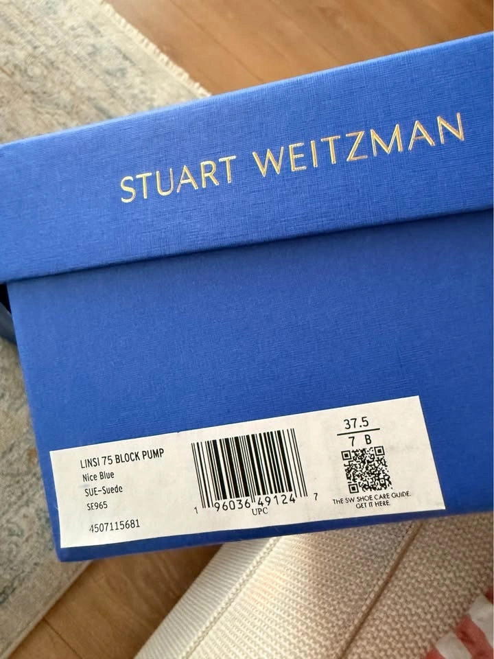 Stuart Weitzman Linsi 75 Block Pump Navy - photo 3