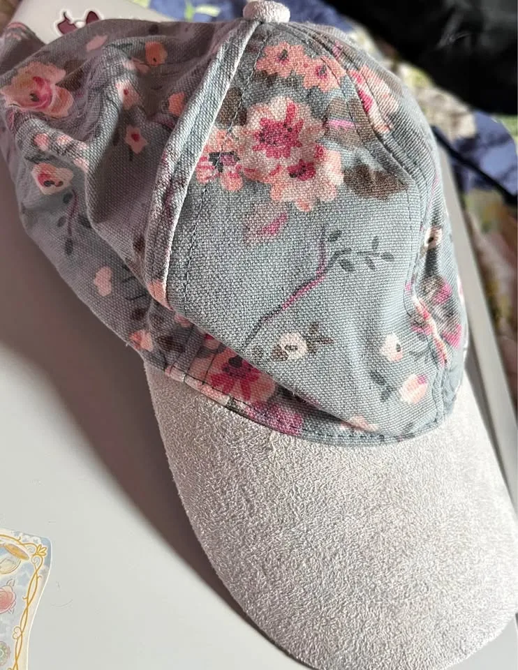 Cap - blue with cherry blossoms thumbnail