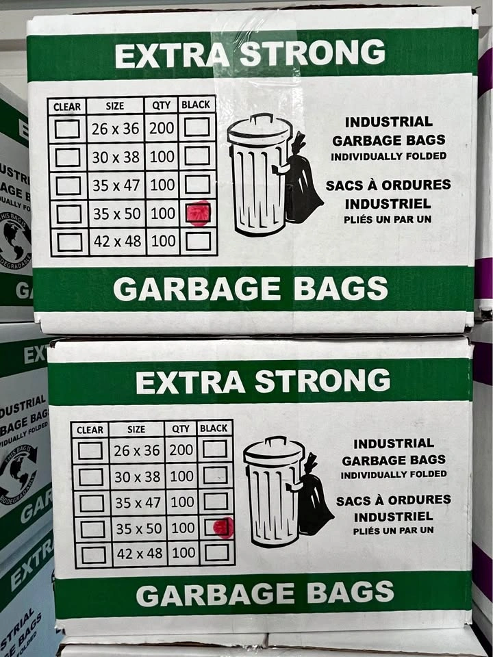 Extra Strong Garbage Bags - 35" x 50" Black (100 ct)