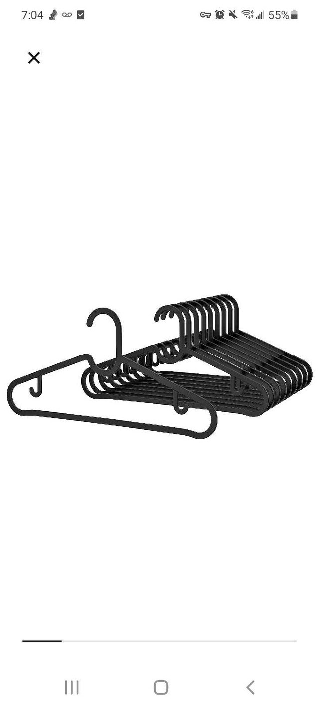 0.20 each Black cloth hanger