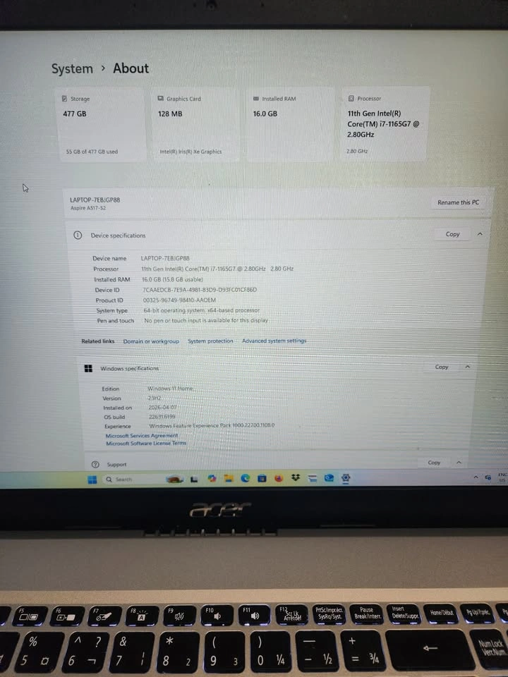 Acer Aspire 5 I7 17.3" Laptop - photo 2