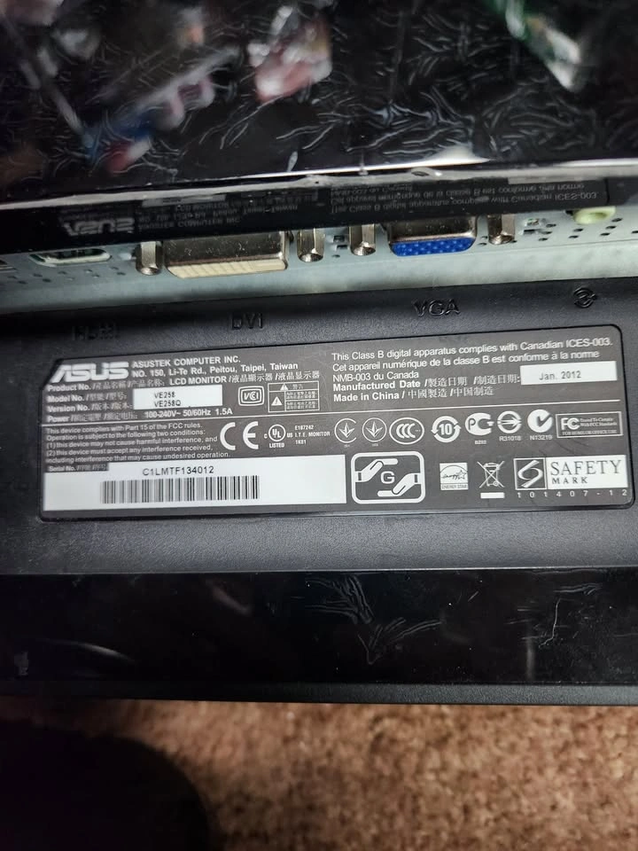 Asus 25" Widescreen Monitor, Model VE258Q - photo 2