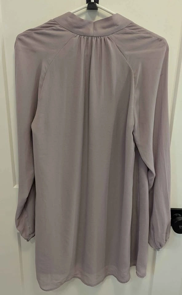 Talula Mauve Long Sleeve V-Neck Shift Dress - Size S - photo 4