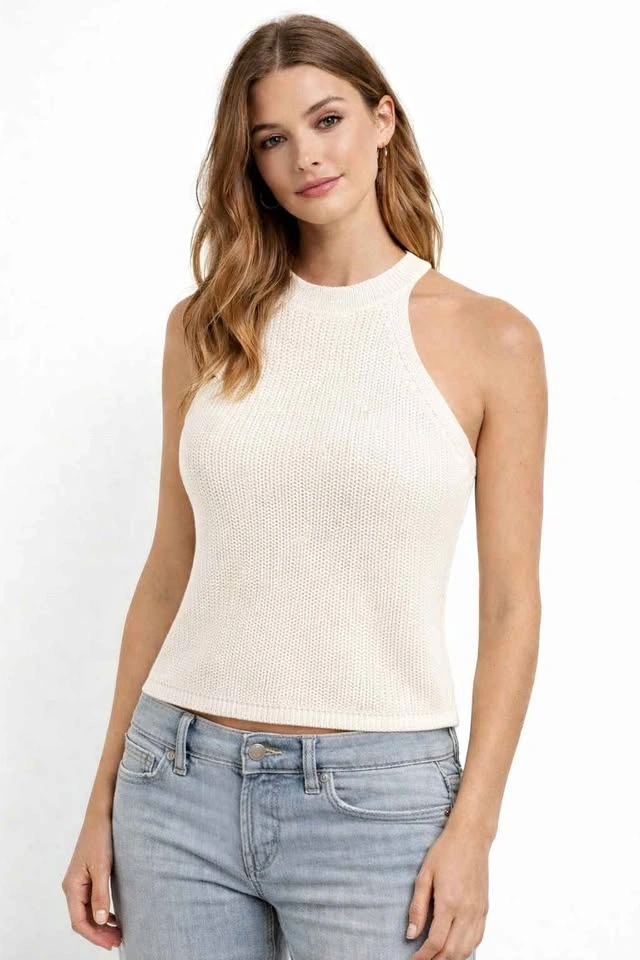Hudson Off-White Knit Halter Top