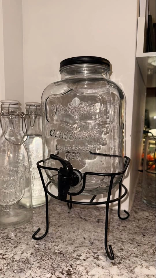Large Glass Drink Dispenser with Stand (Yorkshire Glassware) - photo 2