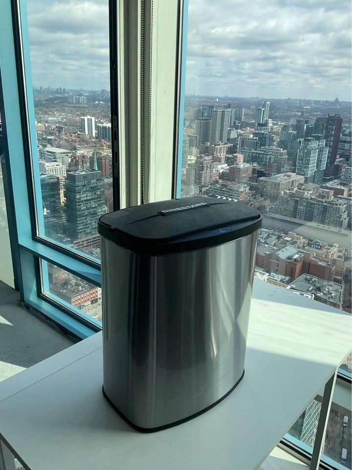 NINESTARS Motion Sensor Stainless Steel Trash Can - photo 2