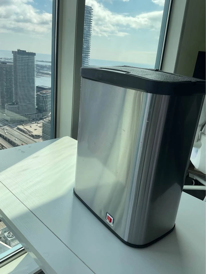 NINESTARS Motion Sensor Stainless Steel Trash Can - photo 3