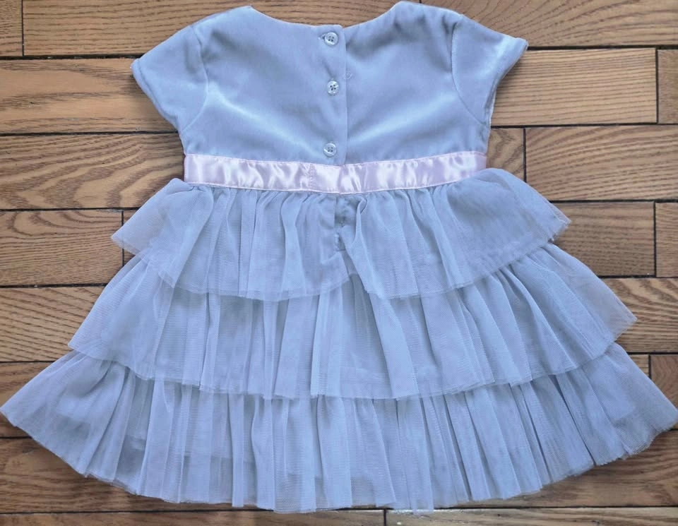 6M Grey Dress with Pink Bow - photo 2