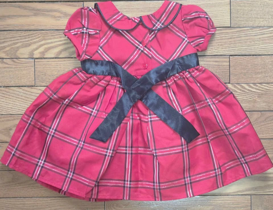 3-6M Beautiful Red Dress with black bow - photo 2