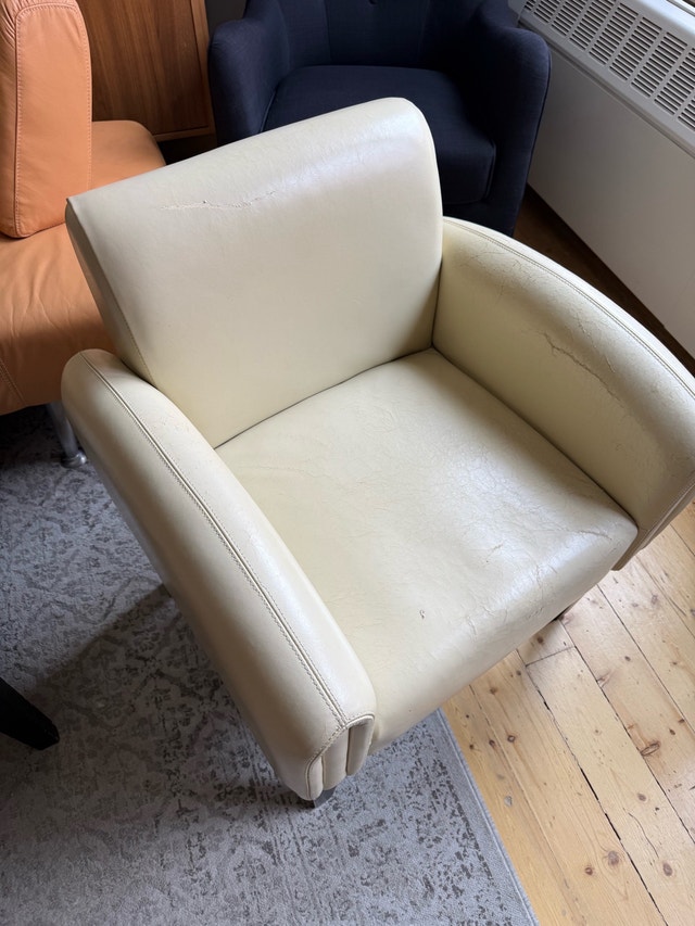Cream leather chair