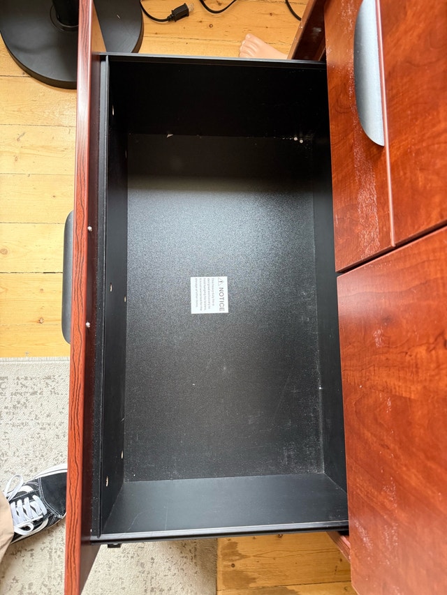 cherry finish desk with drawers - photo 4